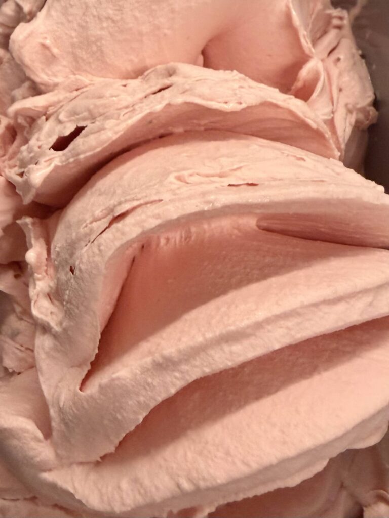 Freshly made Watermelon sorbet gelato dairy free