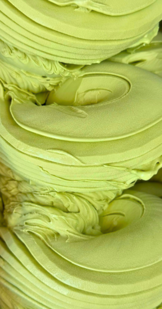 Artisan Japanese matcha green tea gelato at La Gelatiera